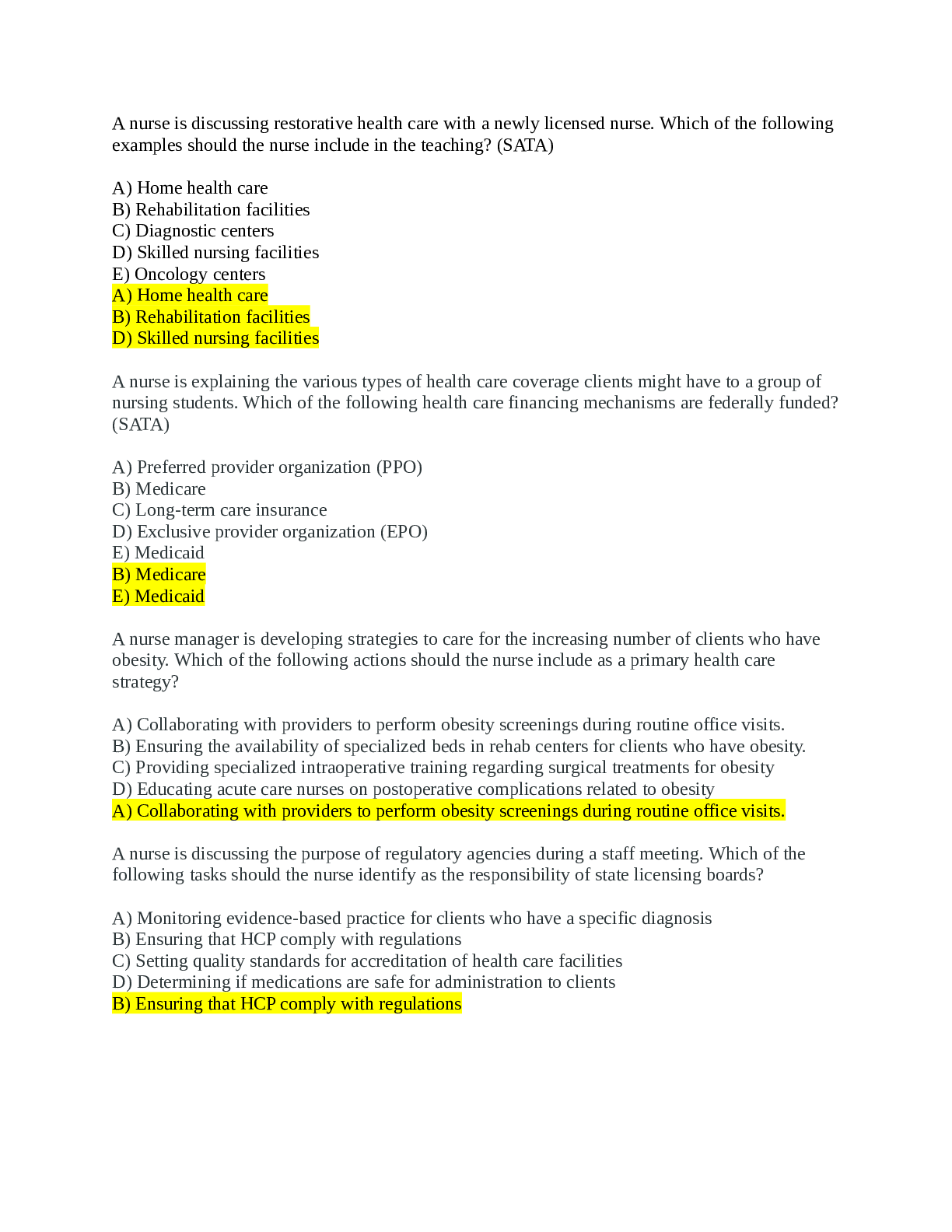 Preview image of Fundamentals ATI Final LATEST Exam GUIDE PRACTICE {2021} GRADED A document